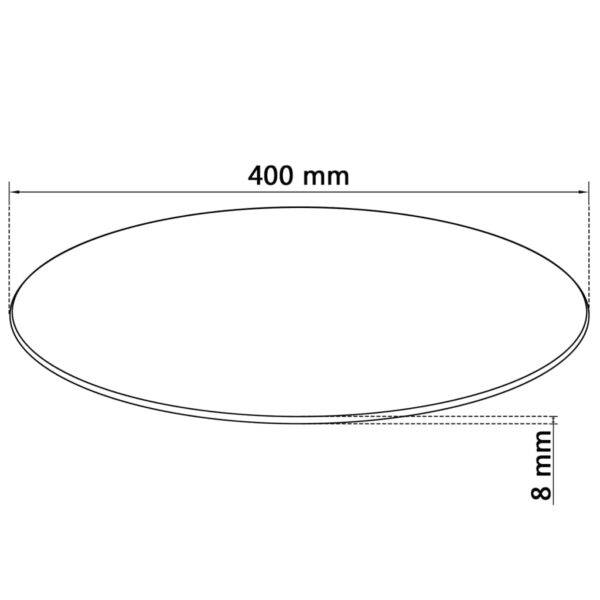 Table Top Tempered Glass Round 400 mm