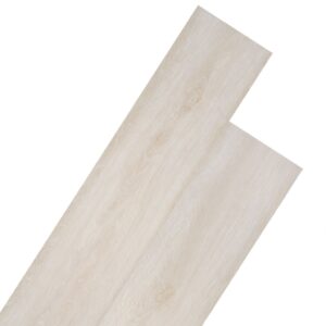 Non Self-adhesive PVC Flooring Planks 5.26 mÂ² 2 mm Oak Classic White