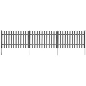 Picket Fence with Posts 3 pcs WPC 600x100 cm