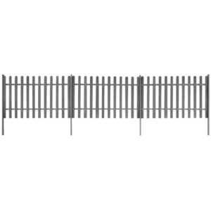 Picket Fence with Posts 3 pcs WPC 600x120 cm