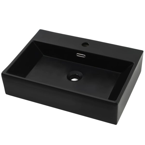 8718475589099_a_en_hd_1.jpg Basin with Faucet Hole Ceramic Black 76x42.5x14.5 cm