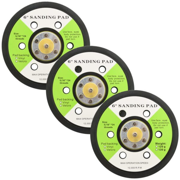 Sanding Pads with 6 Holes 3 pcs 15 cm