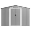 Garden Shed 257x392x181 cm Metal Grey