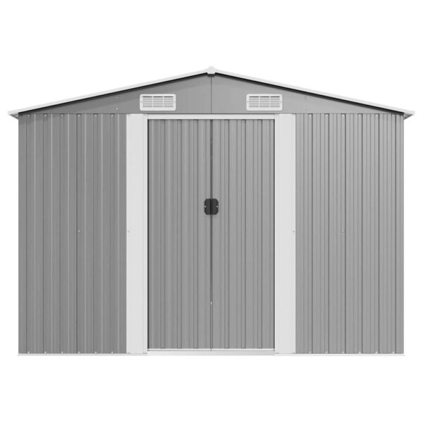 Garden Shed 257x392x181 cm Metal Grey