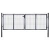 Mesh Garden Gate Galvanised Steel 306x125 cm Grey