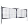 Mesh Garden Gate Galvanised Steel 306x125 cm Grey