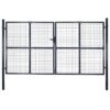 Mesh Garden Gate Galvanised Steel 306x150 cm Grey