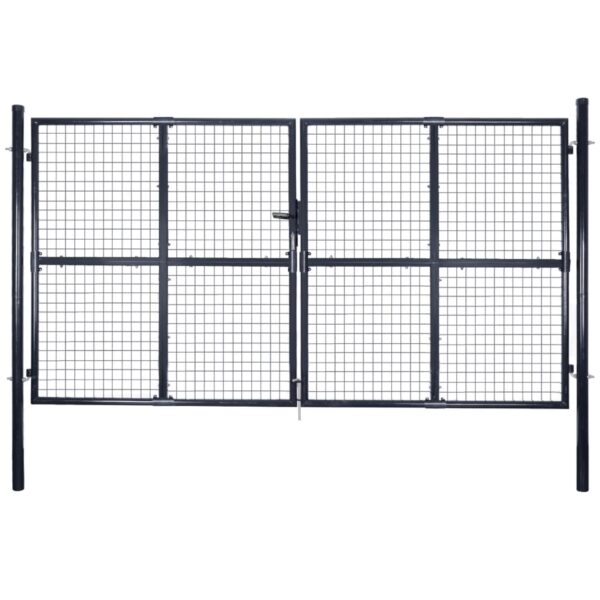 Mesh Garden Gate Galvanised Steel 306x175 cm Grey
