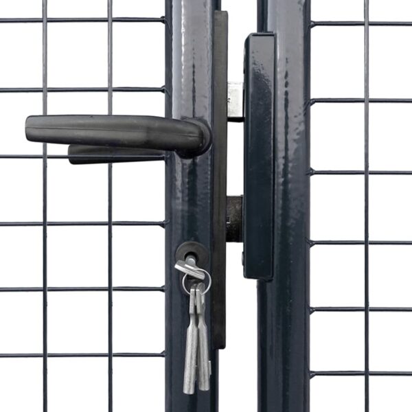 Mesh Garden Gate Galvanised Steel 306x175 cm Grey