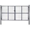 Mesh Garden Gate Galvanised Steel 306x200 cm Grey