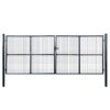 Mesh Garden Gate Galvanised Steel 415x150 cm Grey