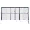 Mesh Garden Gate Galvanised Steel 415x175 cm Grey
