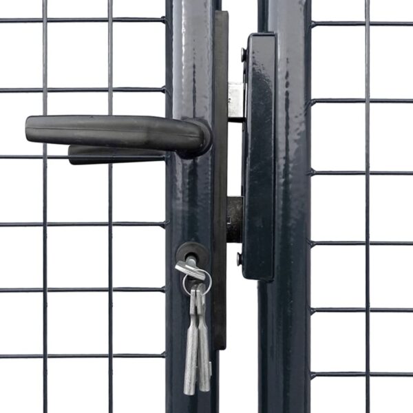 Mesh Garden Gate Galvanised Steel 415x175 cm Grey