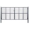 Mesh Garden Gate Galvanised Steel 415x200 cm Grey