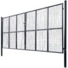 Mesh Garden Gate Galvanised Steel 415x200 cm Grey