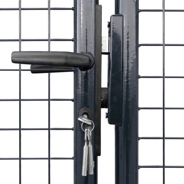 Mesh Garden Gate Galvanised Steel 415x200 cm Grey