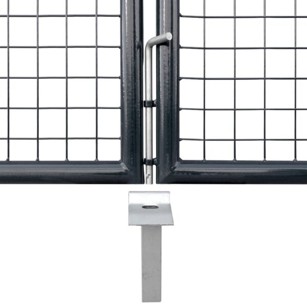 Mesh Garden Gate Galvanised Steel 415x200 cm Grey