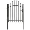 Garden Gate Steel 1x1.75 m Black