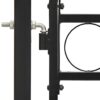 Fence Gate Double Door with Arched Top Steel 400x125 cm Black