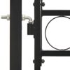 Fence Gate Double Door with Arched Top Steel 400x175 cm Black