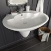 Wall-mounted Basin Ceramic White 690x520x210 mm