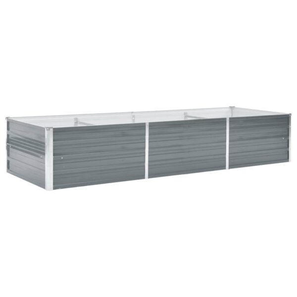 Garden Raised Bed Galvanised Steel 240x80x45 cm Grey