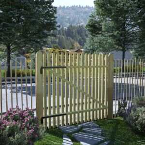 Picket Garden Gate Impregnated Pinewood 100x100 cm