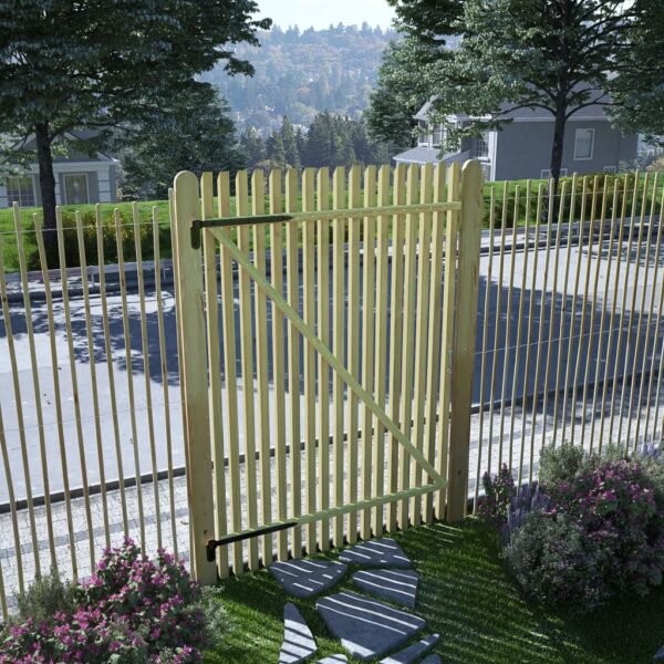 Picket Garden Gate Impregnated Pinewood 100x150 cm