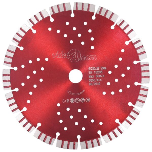 Diamond Cutting Disc with Turbo and Holes Steel 230 mm