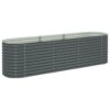 Garden Raised Bed 320x80x81 cm Galvanised Steel Grey
