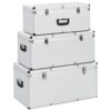 Storage Cases 3 pcs Silver Aluminium