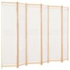 6-Panel Room Divider Cream 240x170x4 cm Fabric