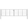 Garden Gate Galvanised Steel 415x100 cm Silver