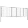 Garden Gate Galvanised Steel 415x100 cm Silver