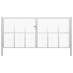 Garden Gate Galvanised Steel 415x175 cm Silver