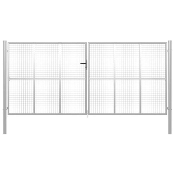 Garden Gate Galvanised Steel 415x175 cm Silver