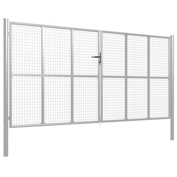 Garden Gate Galvanised Steel 415x175 cm Silver