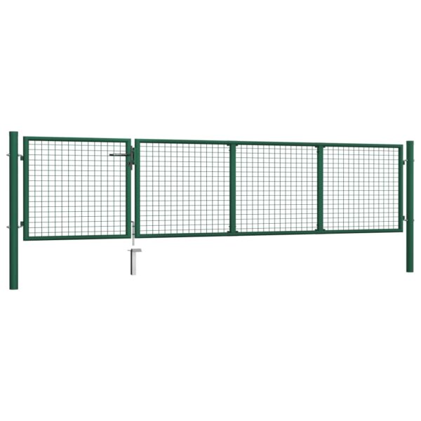 Garden Gate Steel 350x75 cm Green