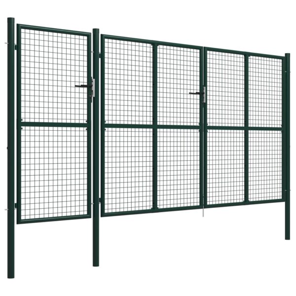 Garden Gate Steel 400x200 cm Green