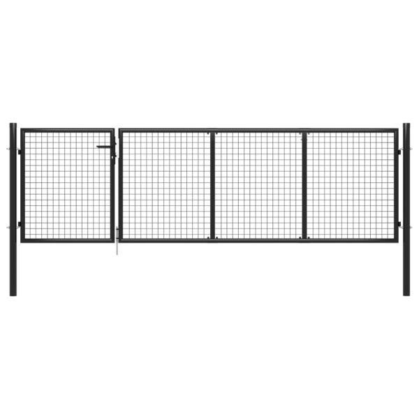 Garden Gate Steel 350x100 cm Anthracite