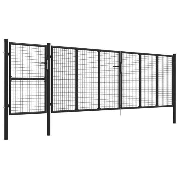 Garden Gate Steel 500x125 cm Anthracite