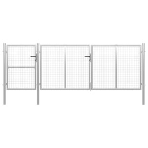 Garden Gate Steel 400x125 cm Silver