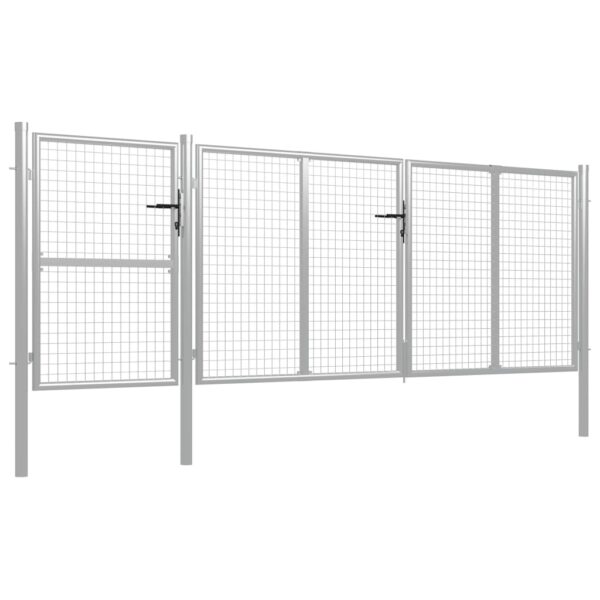 Garden Gate Steel 400x125 cm Silver