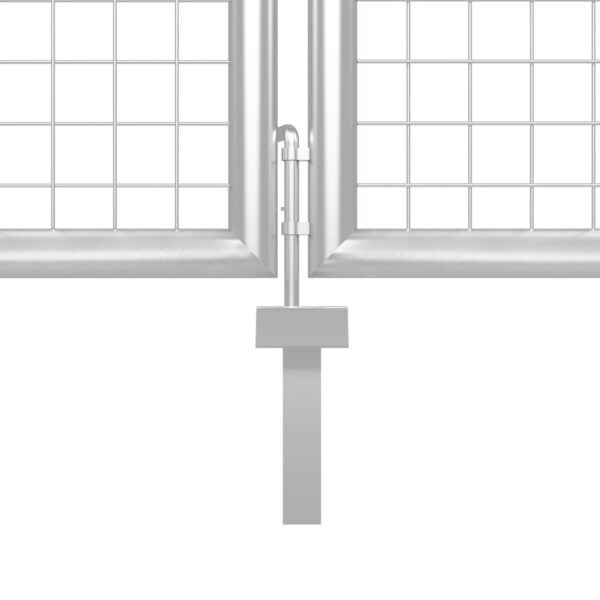 Garden Gate Steel 400x150 cm Silver