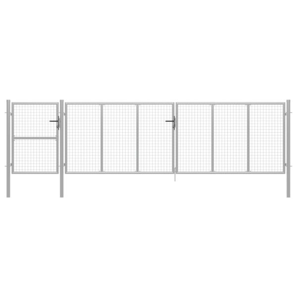Garden Gate Steel 500x125 cm Silver