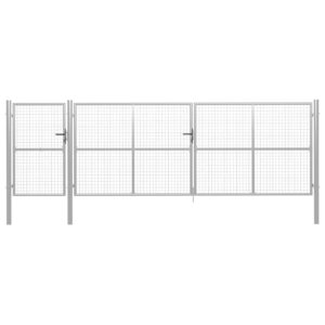 Garden Gate Steel 500x150 cm Silver