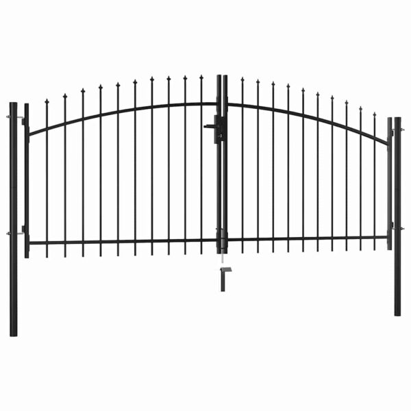 8718475736394_a_en_hd_1.jpg Double Door Fence Gate with Spear Top 300x150 cm