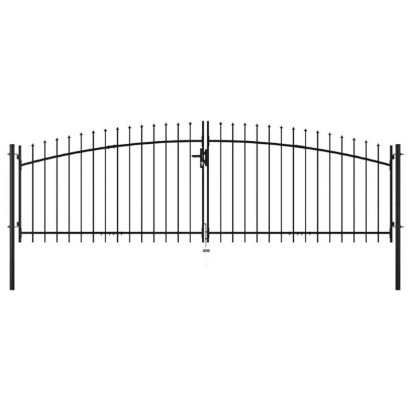 8718475736400_g_en_hd_1.jpg Double Door Fence Gate with Spear Top 400x150 cm