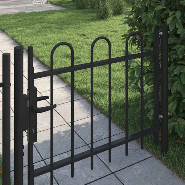 Single Door Fence Gate with Hoop Top 100 x 75 cm