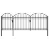 Garden Fence Gate with Arched Top 175 x 400 cm Steel